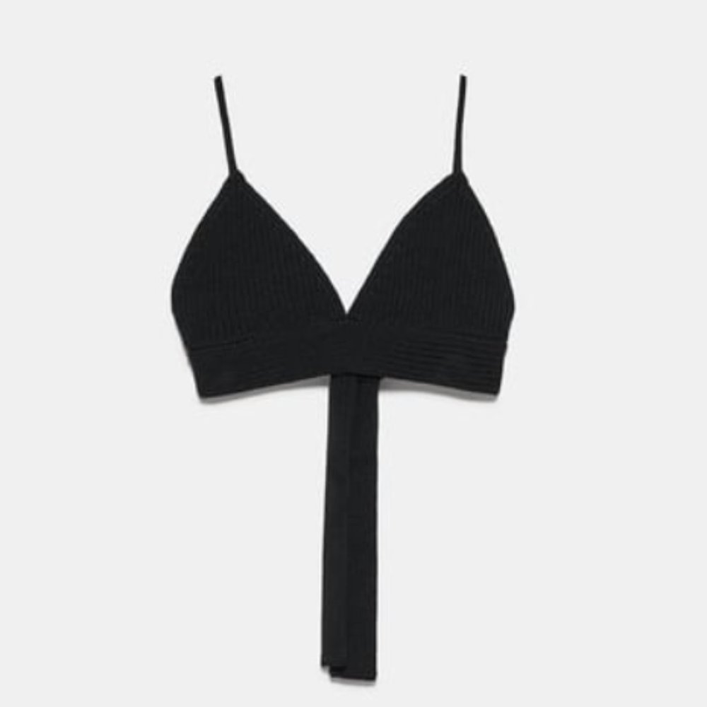 Zara Knit Bralette Triangle Top